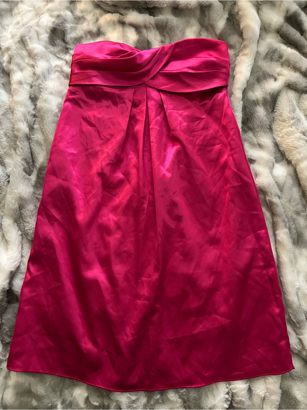 Forever 21 vintage Y2K strapless hot pink Satin Cocktail Dress